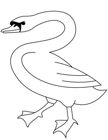 Walking Swan Coloring Page